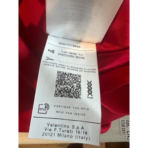 Valentino Garavani V-Logo Pockets Bow red Crepe Mini Dress size IT 36/ US 0 - Picture 14 of 14